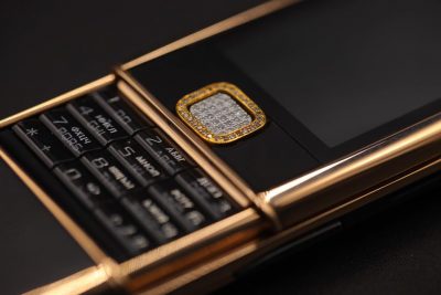 Nokia 8800E Rose Gold đính đá (da đen)