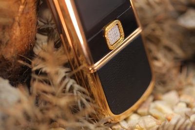 Nokia 8800E Rose Gold đính đá (da đen)