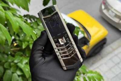 Vertu Signature S Steel 3G bản thép da bê đen lướt đẹp