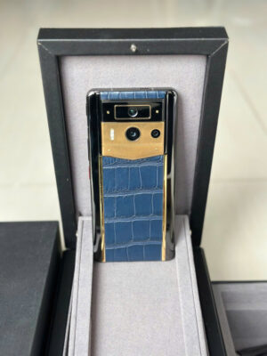 Điện thoại METAVERTU 2 Da cá sấu xanh viền Gold fullbox đẹp 99%