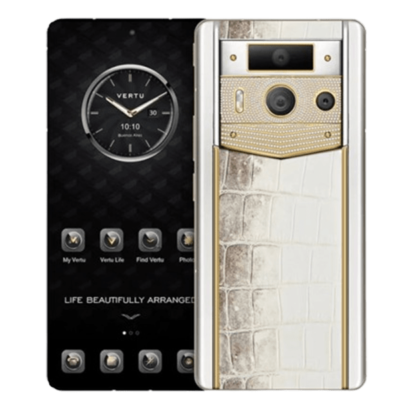 METAVERTU 2nd Generation Luxury Custom Made Gold Plain Weave with Diamond Himalaya Alligator White