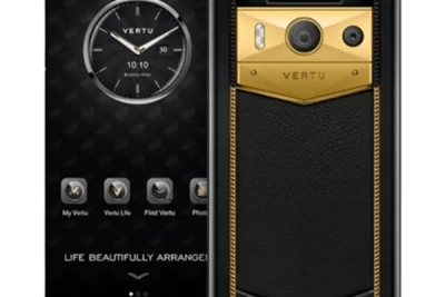 METAVERTU 2nd Generation Luxury Custom Made Gold RadiantBlade Edition with Black Ink Calfskin Phone