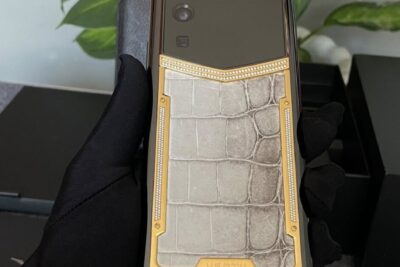 Vertu Meta 1 Clous Viền Đính Kim Bọc Da Cá Sấu