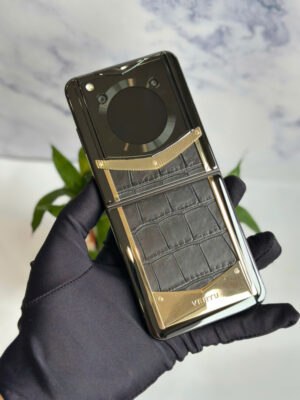 Điện Thoại Vertu Iron Flip Da Cá Sấu Viền Gold 99%