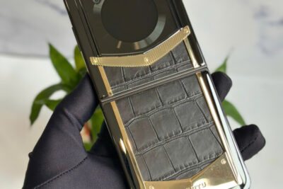Điện Thoại Vertu Iron Flip Da Cá Sấu Viền Gold 99%