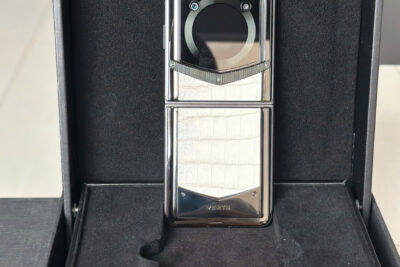 Vertu iron Flip Alligator Lưng bọc da cá sấu bạch tạng