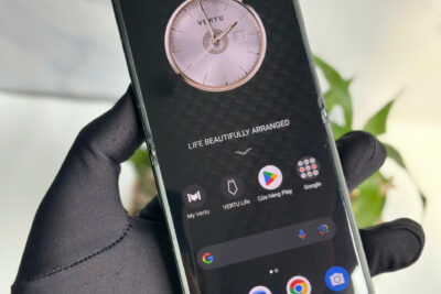 Vertu iron Flip Alligator Lưng bọc da cá sấu bạch tạng