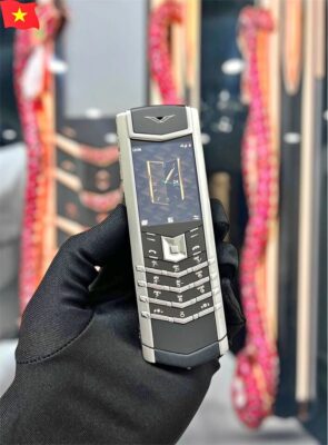 Vertu Signature V Stainless Steel Pure Silver lướt đẹp