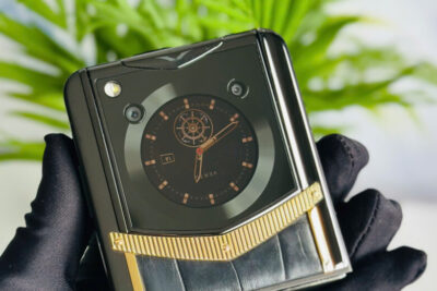 Vertu Iron Flip Gold Alligator Black 99% Fullbox