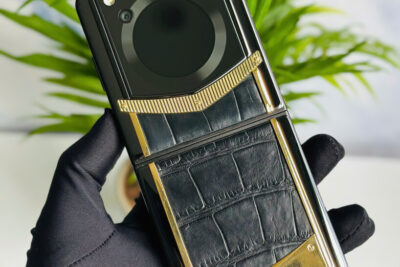 Vertu Iron Flip Gold Alligator Black 99% Fullbox